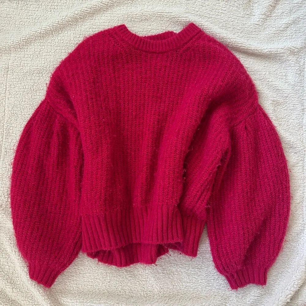 A New Day Raspberry Sweater with Balloon Sleeves! - Picture 4 of 6
